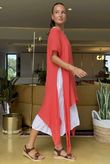 Pure Linen Jensen Two Piece Split Side Dress Small Watermelon